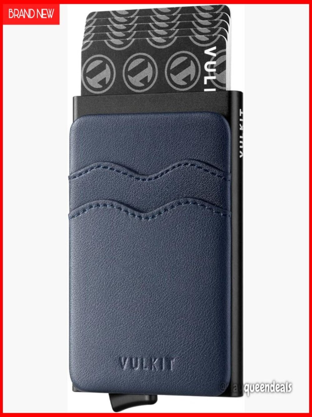 Slim RFID Blocking Pop-Up Card Holder Wallet with Leather Slots